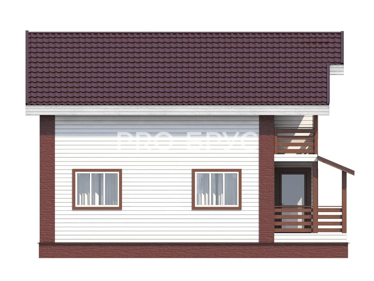 Проект дома из бруса - 8х9 - «Петровское» - 128 м² - вид справа
