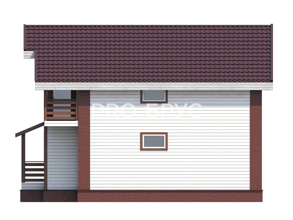 Проект дома из бруса - 8х9 - «Лотошино» - 128 м² - вид слева