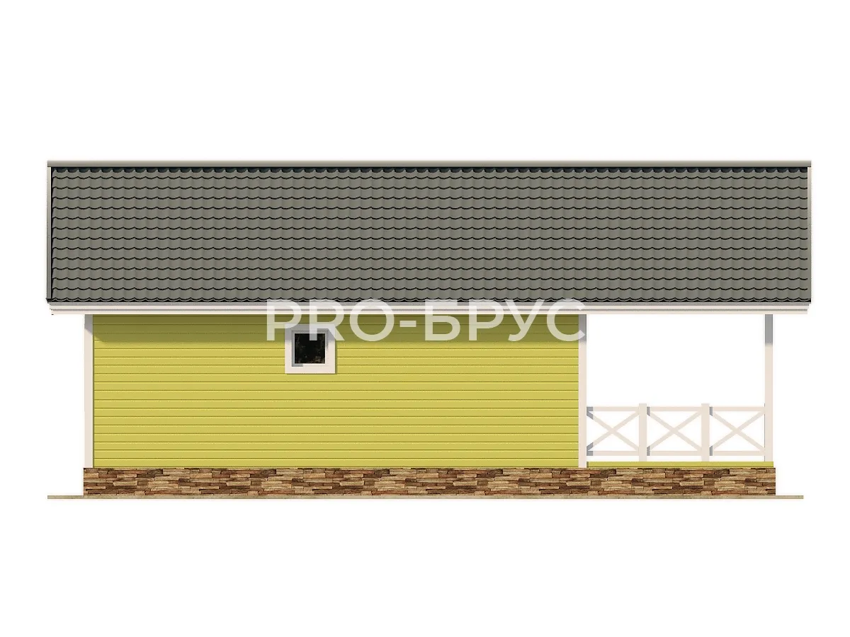 Проект дома из бруса - 7х11 - «Зебляки» - 66 м² - вид сзади