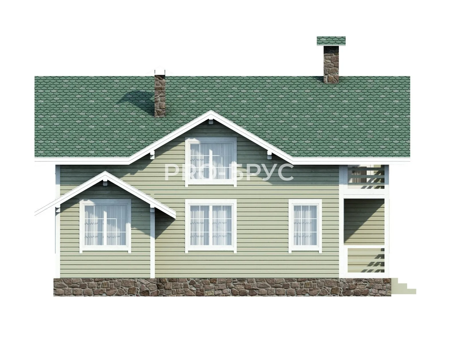 Проект дома из бруса - 9х11 - «Ветлужский» - 150 м² - вид слева