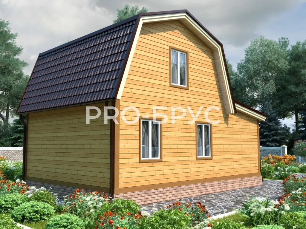 Проект дома из бруса - 6х9 - «Судай» - 79 м² - вид слева