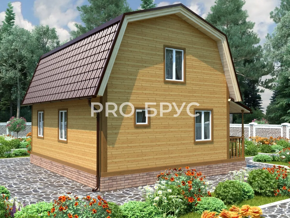 Проект дома из бруса - 7х9 - «Шеметово» - 86 м² - вид слева