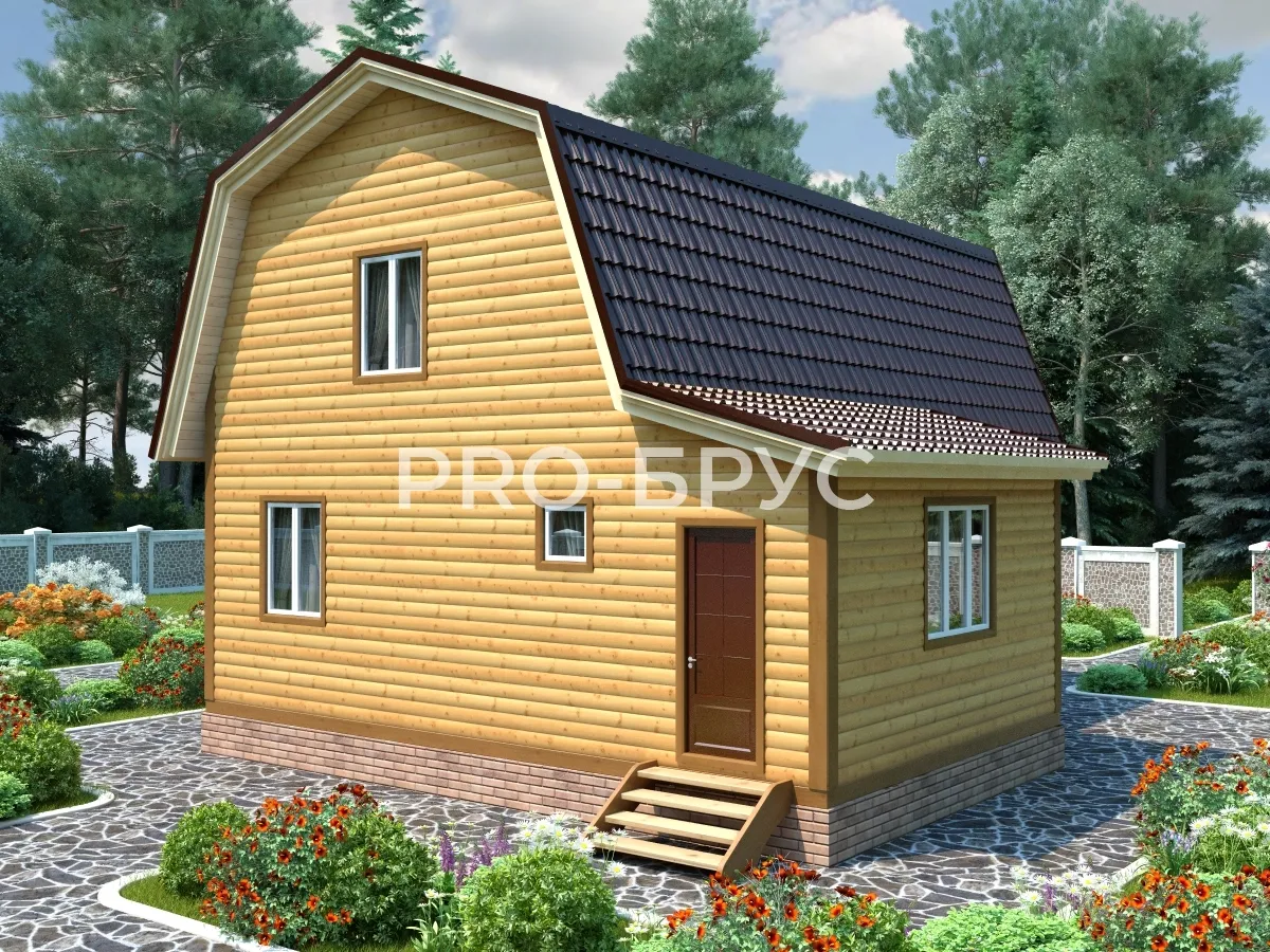 Проект дома из бруса - 8х9 - «Ашитково» - 103 м² - вид слева