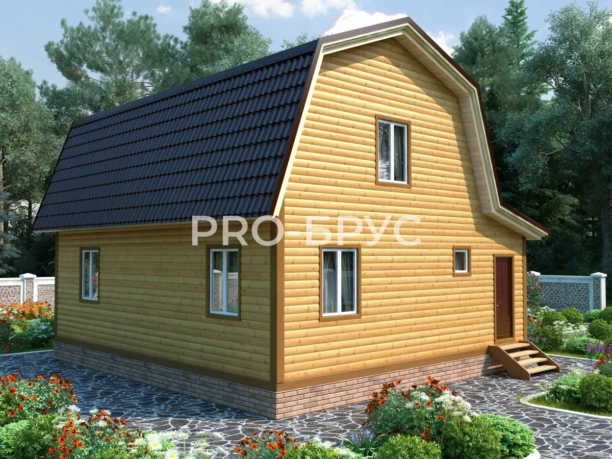 Проект дома из бруса - 8х9 - «Калинки» - 103 м² - вид сзади
