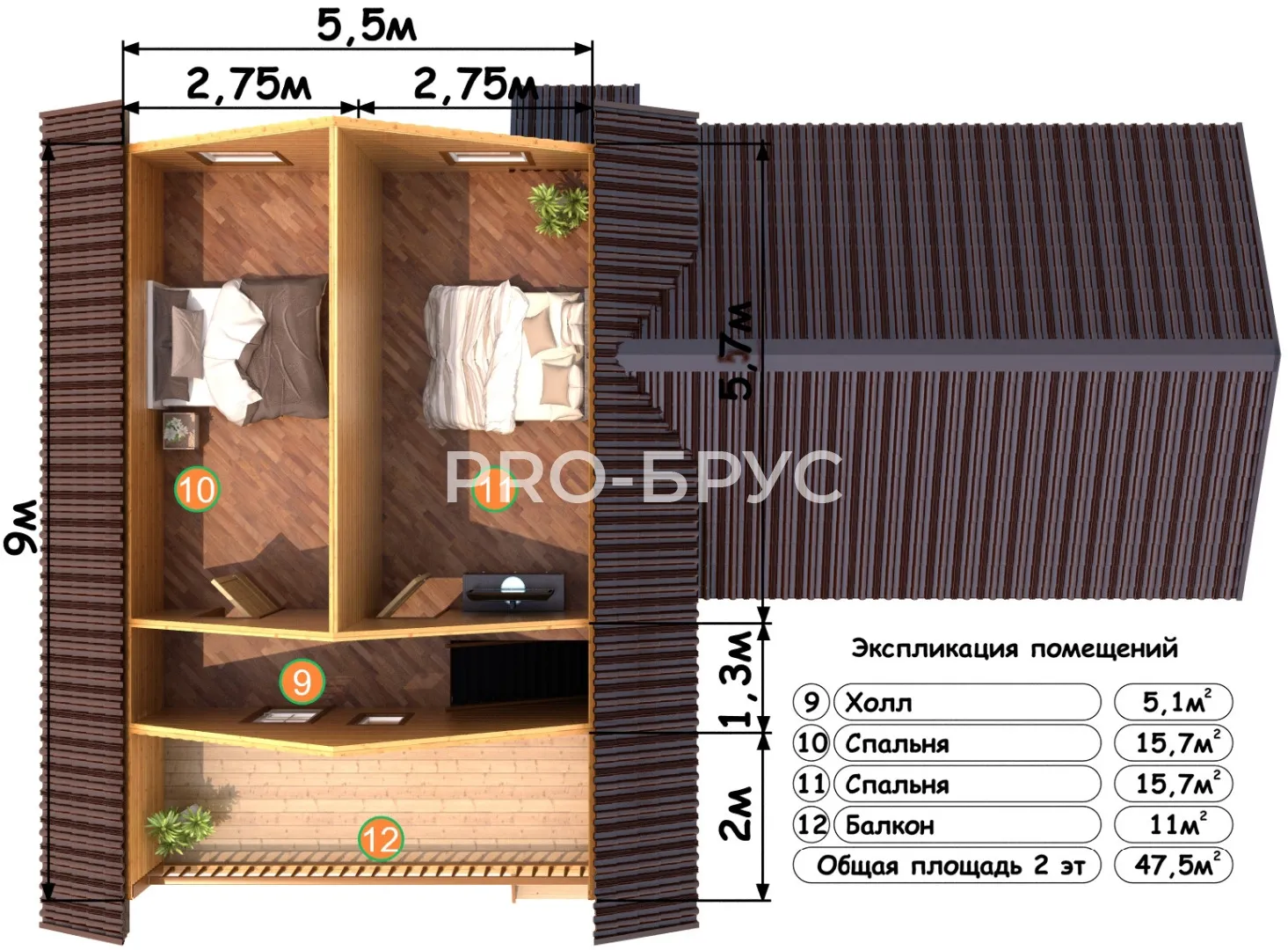 Проект дома из бруса - 9х14 - «Зайцево» - 145 м² - планировка первого этажа