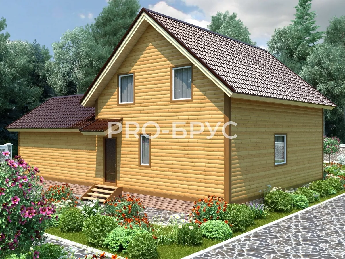 Проект дома из бруса - 9х14 - «Зайцево» - 145 м² - вид сзади