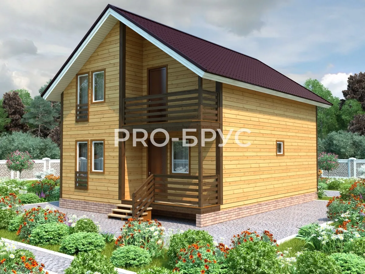 Проект дома из бруса - 7х12 - «Становщиково» - 162 м² - главный вид Проект дома из бруса - 7х12 - «Становщиково» - 162 м² - главный вид