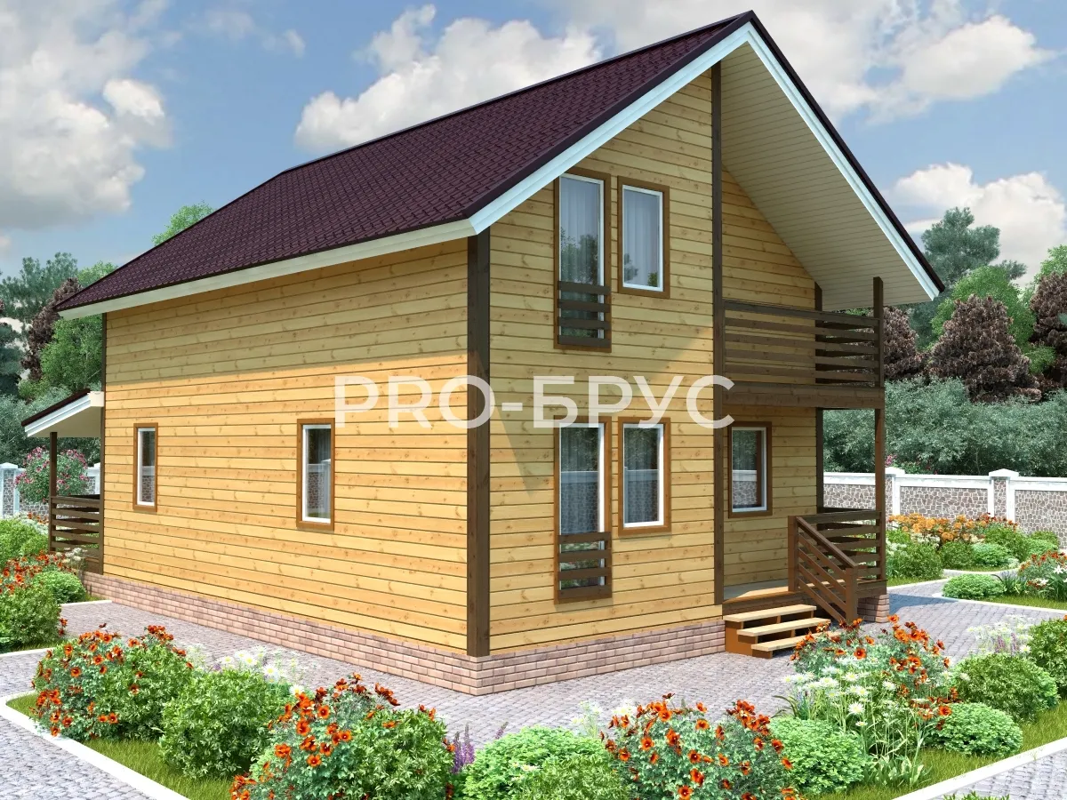 Проект дома из бруса - 7х12 - «Становщиково» - 162 м² - вид сзади