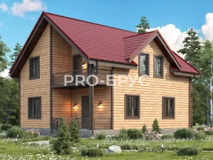 Проект дома из бруса - 9х10 - «Кострома» - 135 м² - главный вид