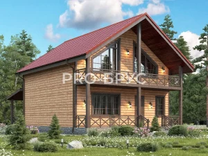 Проект дома из бруса - 9х13 - «Волгореченск» - 150 м² - главный вид